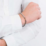 Men?s Tiger Eye Bead Bracelet 4mm Stainless Steel Adjustable Size