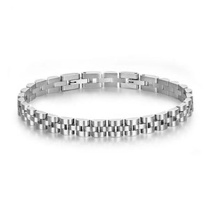 Men's R O L E X Stainless Steel Chain Bracelet Silver Jewelry