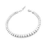 Men's Stainless Steel Beads Bracelet 5mm Link Chain Adjustable Size