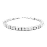 Men's Stainless Steel Beads Bracelet 5mm Link Chain Adjustable Size
