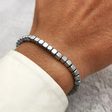 Men's Stainless Steel Beads Bracelet 5mm Link Chain Adjustable Size