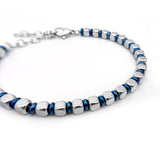 Men's Stainless Steel Bead Bracelet 3mm Adjustable Size