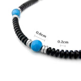 Men's Steel Bracelet with Natural Stone Beads Adjustable Size