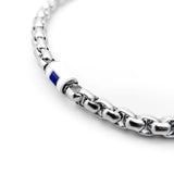 Men's Steel Link Chain Bracelet with Flag Pendant