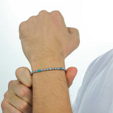 Men's Stainless Steel Bracelet with Turquoise Stone Bead