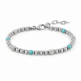 Men's Stainless Steel Bracelet with Turquoise Stone Bead