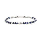 Natural Stone Bracelet with Stainless Steel Charm Bead