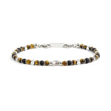 Natural Stone Bracelet with Stainless Steel Charm Bead