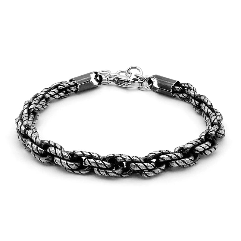 Mens Stainless Steel Cuban Bracelet Retro Punk Style