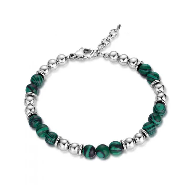 Stainless Steel Beaded Bracelet Men Women
