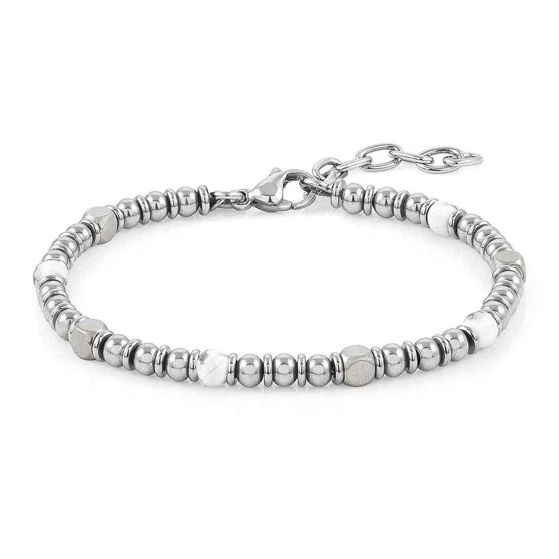 Stainless Steel Couples Bracelet with Quartz Stone