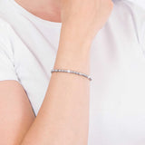 Stainless Steel Couples Bracelet with Quartz Stone