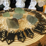 Runes Symbol Cards Dice Crystal Epoxy Resin Mold Divination Board Silicone Mould