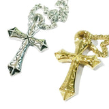 Runic Cross Pendant Necklace Silver Stainless Steel Byzantium Box Chain