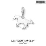Running Horse Charm Pendant, 925 Sterling Silver Winter Jewelry
