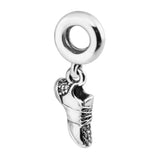 Running Shoe Clear CZ Charm 925 Silver Bracelet & Bangle Bead