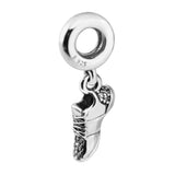 Running Shoe Clear CZ Charm 925 Silver Bracelet & Bangle Bead
