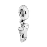 Running Shoe Clear CZ Charm 925 Silver Bracelet & Bangle Bead