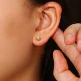 Hypoallergenic Stainless Steel Pearl Zircon Stud Earrings