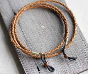 Rustic Leather Eyeglass Chain for Men - Handmade