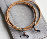 Rustic Leather Eyeglass Chain for Men - Handmade