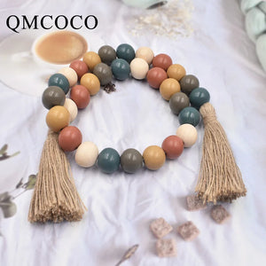 Rustic Pastoral Retro Style Beads String And Wooden Bead Garland
