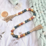 Rustic Pastoral Retro Style Beads String And Wooden Bead Garland