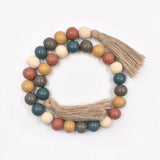 Rustic Pastoral Retro Style Beads String And Wooden Bead Garland