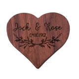 Rustic Walnut Wood Engagement Ring Box Heart Shape Proposal Wedding Ring Storage