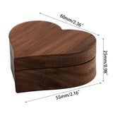 Rustic Walnut Wood Engagement Ring Box Heart Shape Proposal Wedding Ring Storage