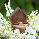 Rustic Walnut Wood Engagement Ring Box with Magnet Heart