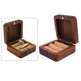 Rustic Walnut Wood Rings Bearer Box for Engagement Proposals