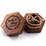 Personalized Rustic Wood Ring Earring Storage Box Holder