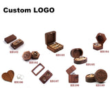 Personalized Rustic Wood Ring Earring Storage Box Holder