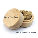 Personalized Rustic Wooden Ring Box Holder with Name & Date