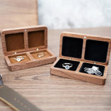 Rustic Wood Walnut Ring Box for Wedding Proposal