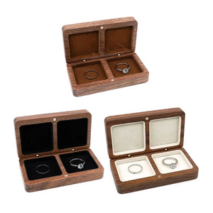 Rustic Wood Walnut Ring Box for Wedding Proposal