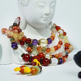 Rutilated Quartz Amethyst Bracelet Red Agate Necklace