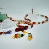 Rutilated Quartz Amethyst Bracelet Red Agate Necklace