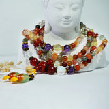 Rutilated Quartz Amethyst Bracelet Red Agate Necklace