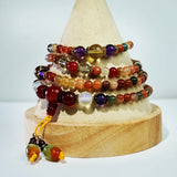 Rutilated Quartz Amethyst Bracelet Red Agate Necklace