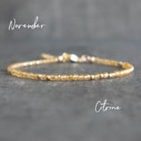 Rutiled Quartz Bracelet, Birthstone Jewelry for Gemini