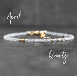 Rutiled Quartz Bracelet, Birthstone Jewelry for Gemini