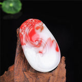 Ruyi Red Jade Pendant Chinese Necklace Natural Charm Jewellery Amulet