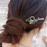 Twisted Green Snake Hairpin Hair Sticks Punk Vintage Metal Headwear for Women
