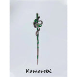 Twisted Green Snake Hairpin Hair Sticks Punk Vintage Metal Headwear for Women