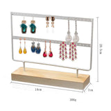 3 Tier Wooden Earrings Jewelry Organizer Display Holder
