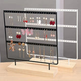 3 Tier Wooden Earrings Jewelry Organizer Display Holder