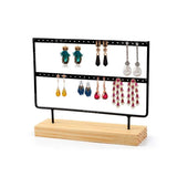 3 Tier Wooden Earrings Jewelry Organizer Display Holder