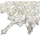 Stainless Steel Rosary Necklace with Crown Pattern